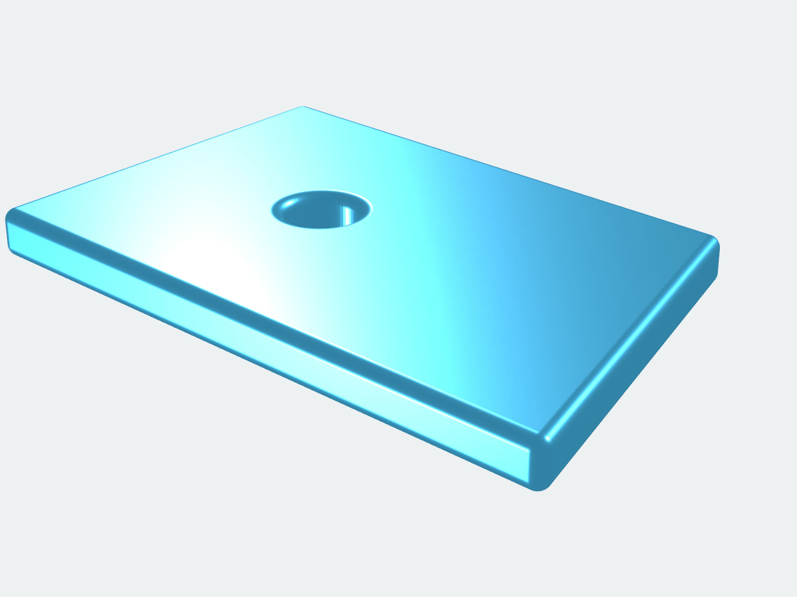 The bracket extruded 6 mm with rounded edges and one mounting hole.